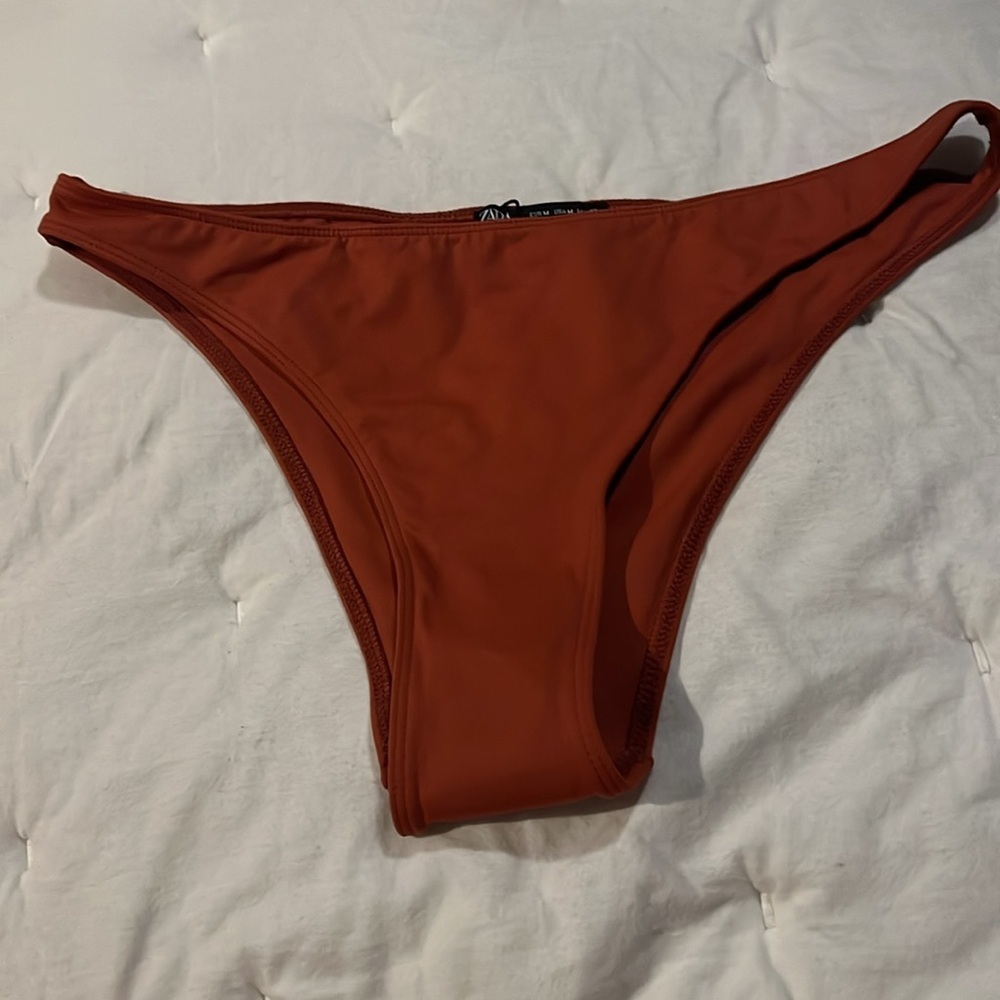 Zara Women's Sz M Rust Bikini Bottom summer spring vacay beach poolside